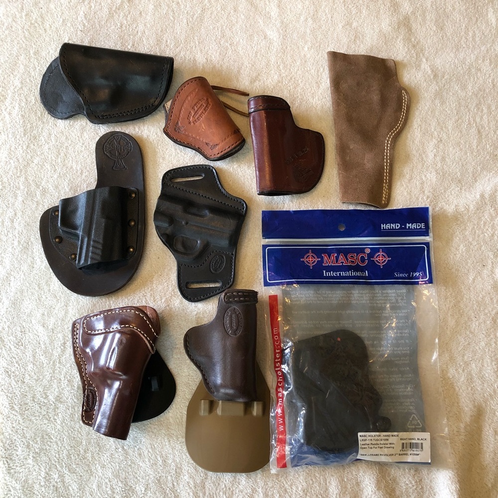 Lot 9 Genuine Leather Hip & Paddle Holsters - MASC - CROSS BREED - G-CODE